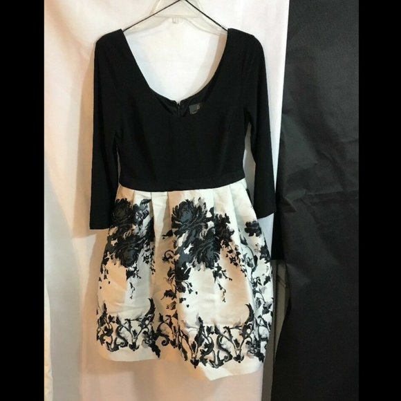 NWT Adrianna Papell Jersey & Jacquard Fit & Flare Dress‎ [SZ 6 ] - Picture 7 of 12